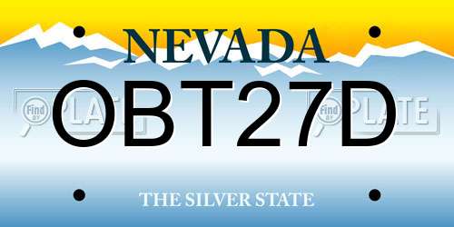 OBT27D Nevada License Plate
