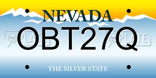 OBT27Q Nevada License Plate