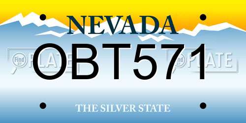 OBT571 Nevada License Plate