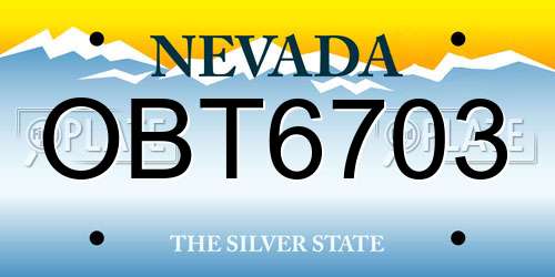 OBT6703 Nevada License Plate