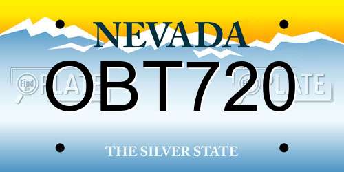 OBT720 Nevada License Plate