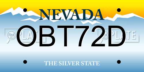 OBT72D Nevada License Plate