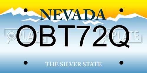 OBT72Q Nevada License Plate