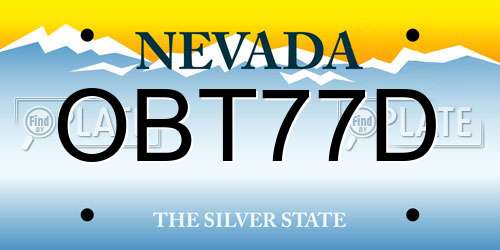 OBT77D Nevada License Plate