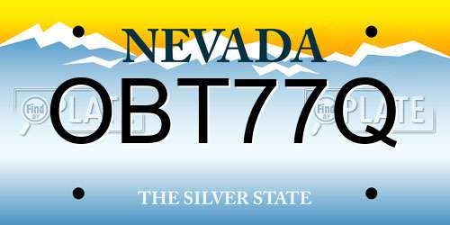 OBT77Q Nevada License Plate