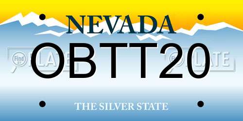 OBTT20 Nevada License Plate