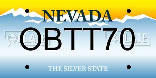 OBTT70 Nevada License Plate