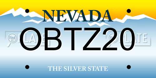 OBTZ20 Nevada License Plate