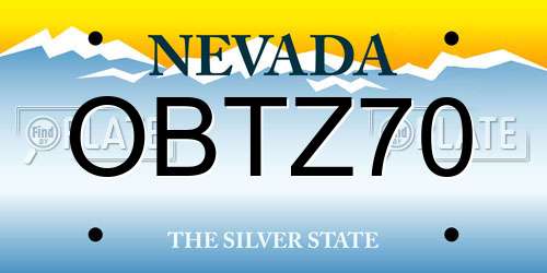 OBTZ70 Nevada License Plate