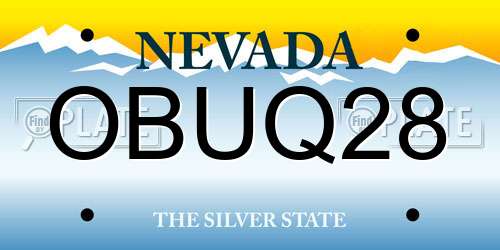 OBUQ28 Nevada License Plate