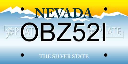 OBZ52I Nevada License Plate