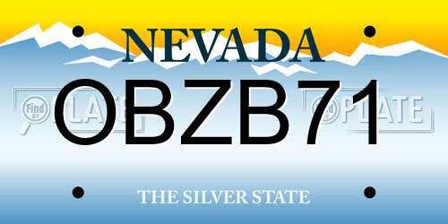 OBZB71 Nevada License Plate