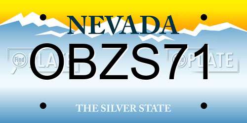 OBZS71 Nevada License Plate