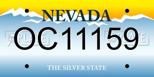 OC11159 Nevada License Plate