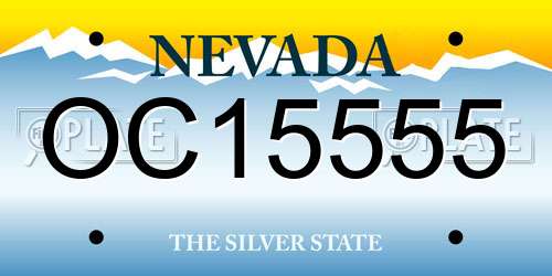 OC15555 Nevada License Plate
