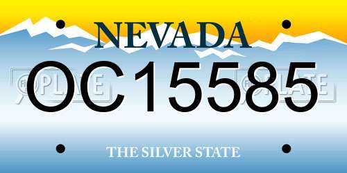OC15585 Nevada License Plate