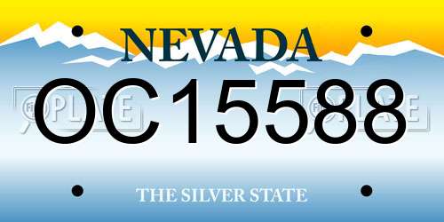 OC15588 Nevada License Plate