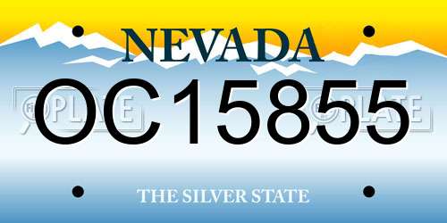 OC15855 Nevada License Plate