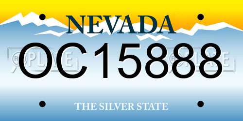 OC15888 Nevada License Plate