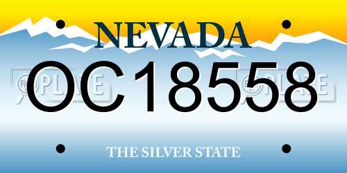 OC18558 Nevada License Plate