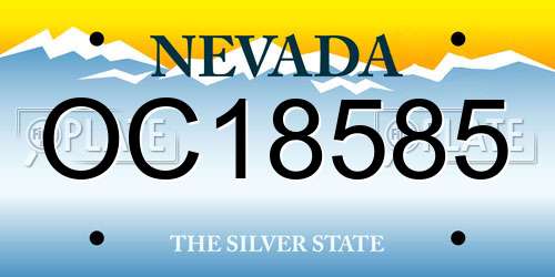 OC18585 Nevada License Plate