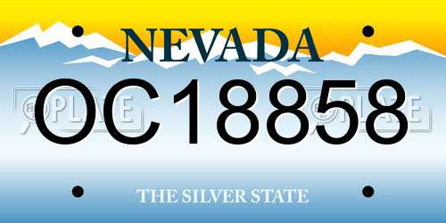 OC18858 Nevada License Plate