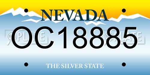 OC18885 Nevada License Plate