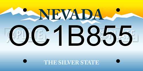OC1B855 Nevada License Plate