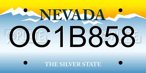 OC1B858 Nevada License Plate