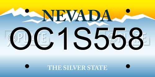 OC1S558 Nevada License Plate