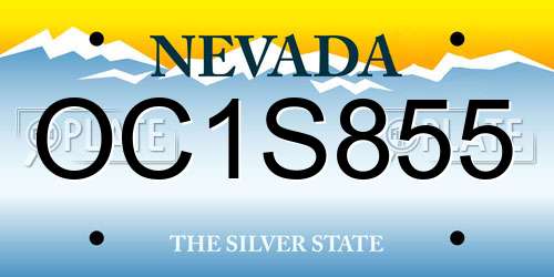OC1S855 Nevada License Plate