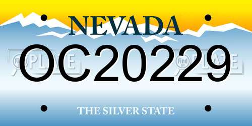 OC20229 Nevada License Plate