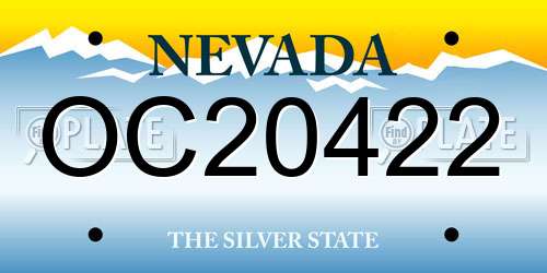OC20422 Nevada License Plate