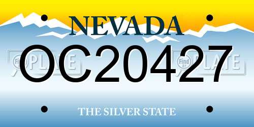 OC20427 Nevada License Plate
