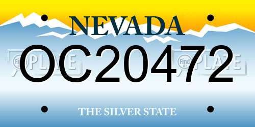 OC20472 Nevada License Plate