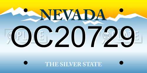OC20729 Nevada License Plate