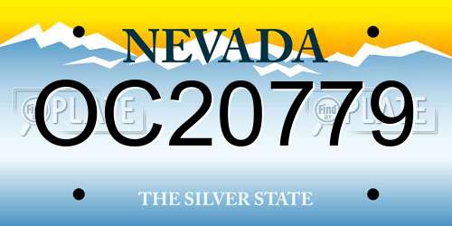 OC20779 Nevada License Plate