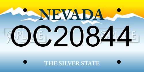 OC20844 Nevada License Plate