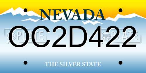 OC2D422 Nevada License Plate