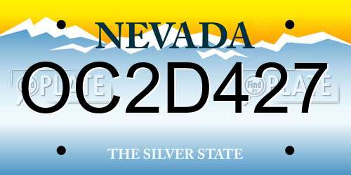OC2D427 Nevada License Plate