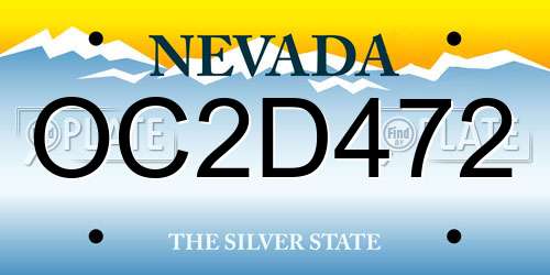 OC2D472 Nevada License Plate