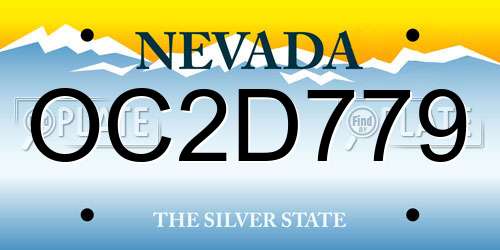 OC2D779 Nevada License Plate