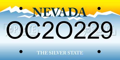 OC2O229 Nevada License Plate