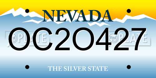 OC2O427 Nevada License Plate