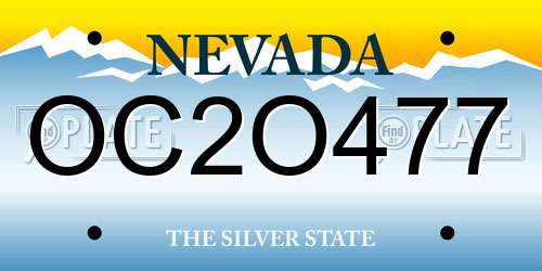 OC2O477 Nevada License Plate