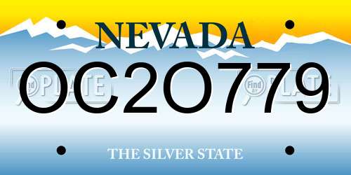 OC2O779 Nevada License Plate