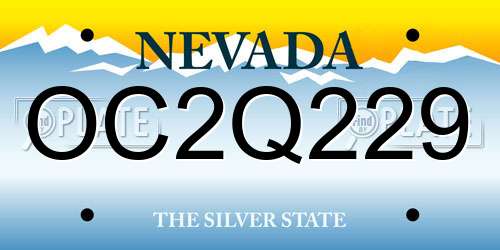 OC2Q229 Nevada License Plate