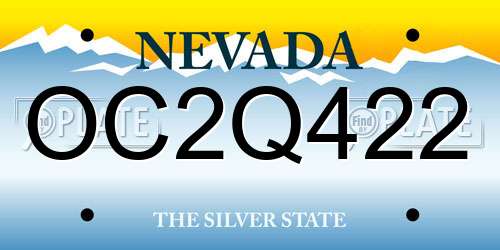 OC2Q422 Nevada License Plate