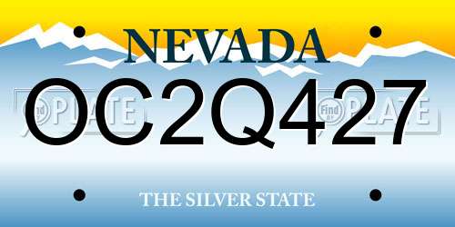 OC2Q427 Nevada License Plate