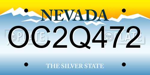 OC2Q472 Nevada License Plate